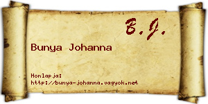 Bunya Johanna névjegykártya